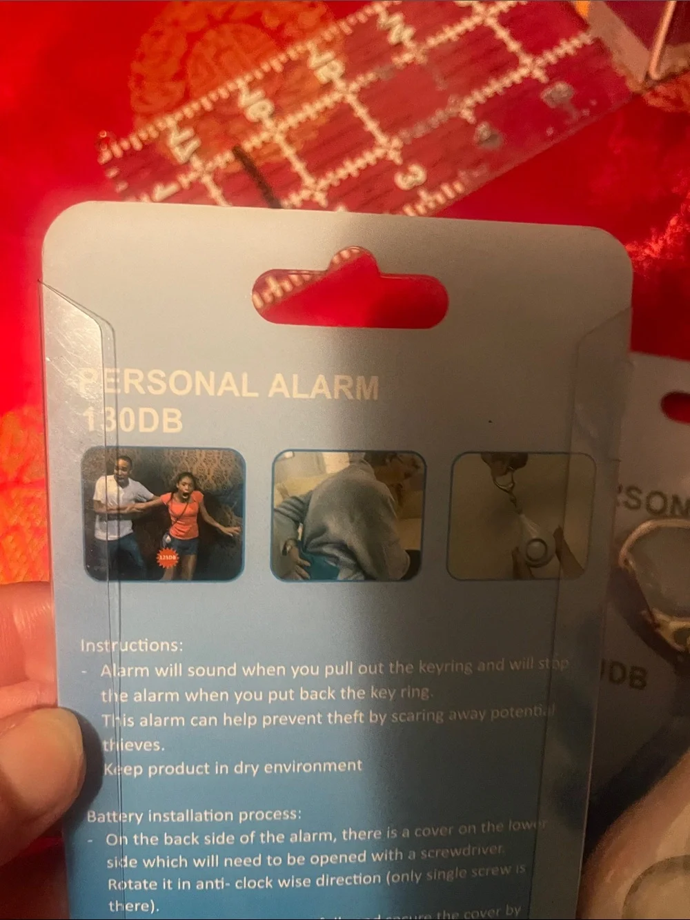 Personal Alarm Keychain – White Compact Safety Alarm lot of two
